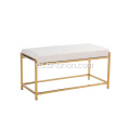 Luxurious Tapsteted Bench con patas de acero inoxidable dorado